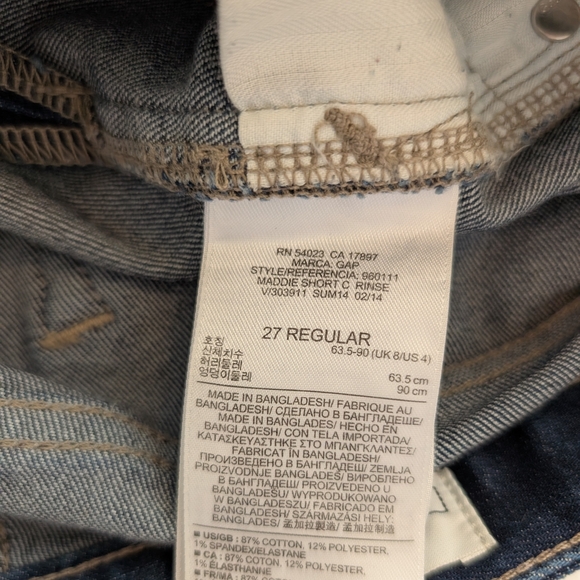 GAP Womens 27 Slim Cut Offs Denim Jean Shorts Streetwear Classic Summer - Picture 6 of 6